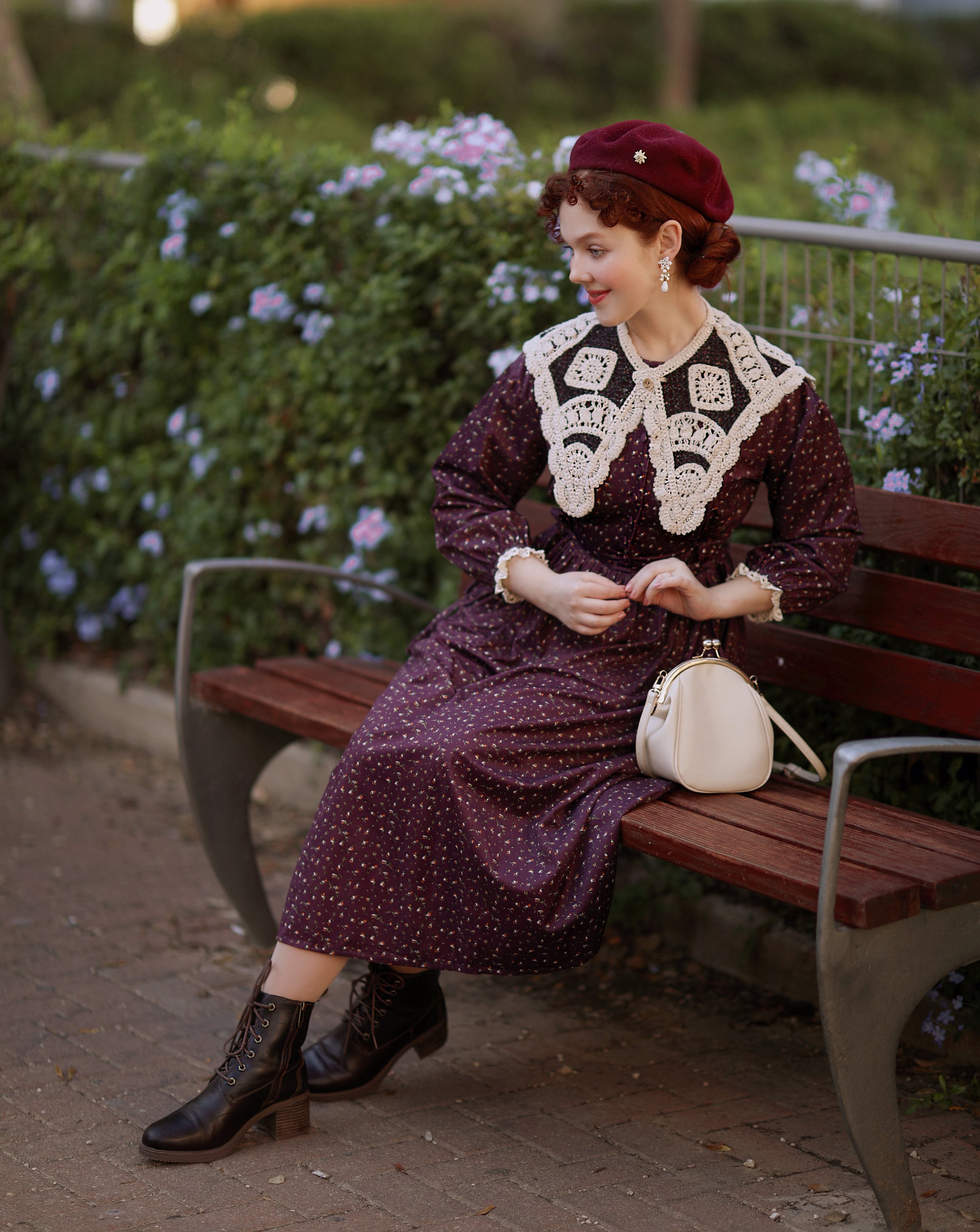 Cottage Core Dress,victorian Dress, Button up Till Waist