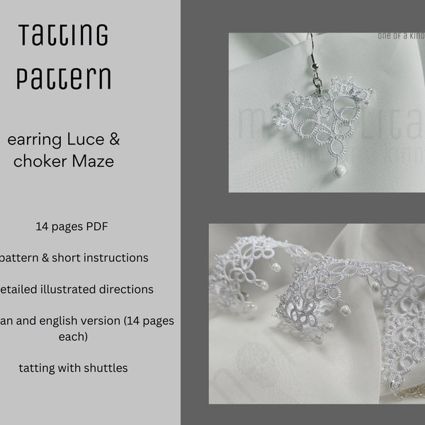 Occhi Anleitung tatting pattern Ohrring Choker