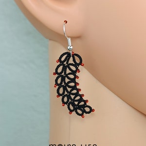 Orecchini Chiacchierino Pizzo Nero Rosso