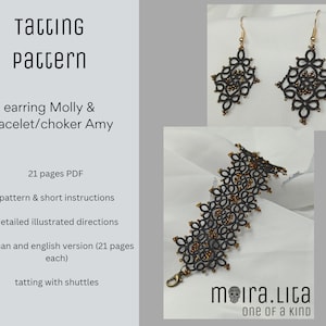Occhi instructions tatting pattern earring bracelet choker