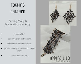 Occhi tutorial tatting pattern earring bracelet choker