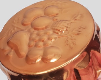 Vintage Copper Jelly Mold or Mould, Fruit Design