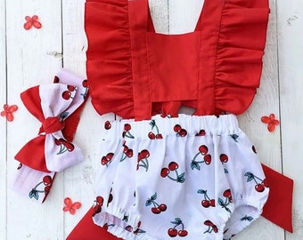Newborn Baby Girl Clothes Red Dot Ruffle Backless Romper Cute Jumpsuit Bodysuit Outfit Onesies 