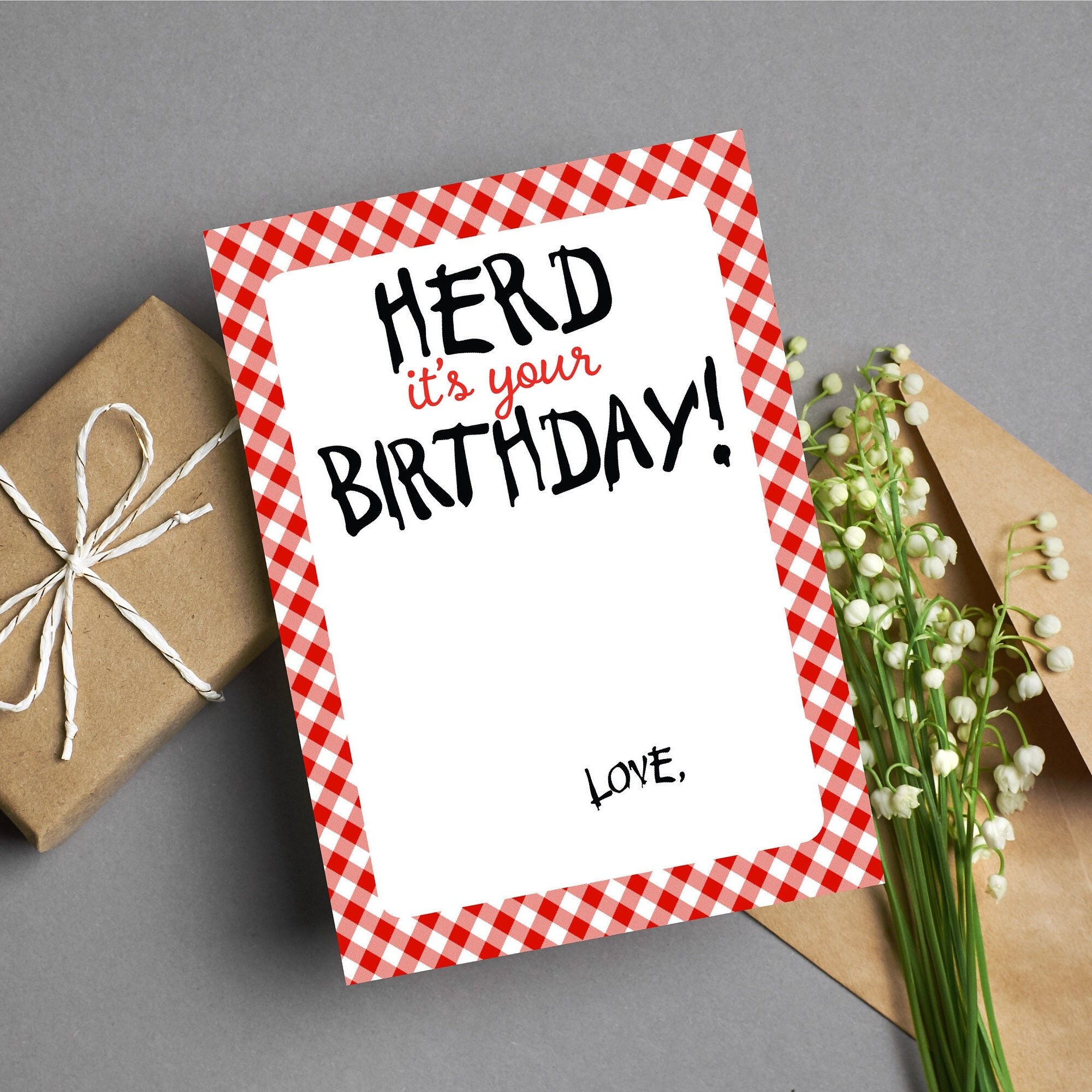 Herd It's Your Birthday CFA Gift Card Holder Editable Printable