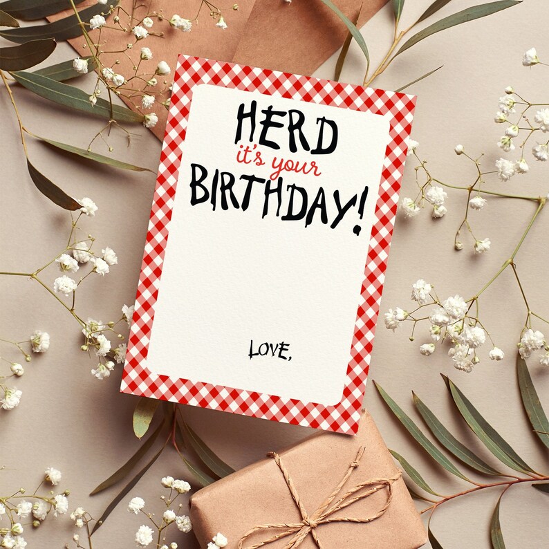 Herd It's Your Birthday CFA Gift Card Holder Editable Printable