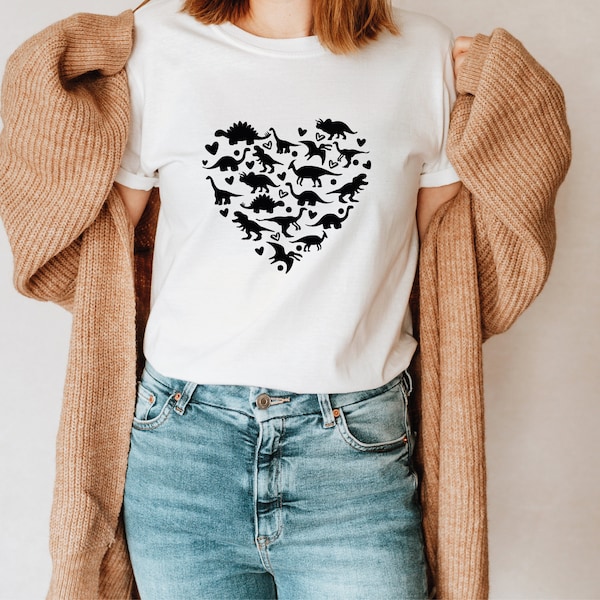 Heart Of Dinosaurs T shirt,Valentine tee Gift For Girlfriend -Boyfriend ,Dinosaurs Shirt, Valentine day Dinosaurs T Shirt,Valentines T shirt