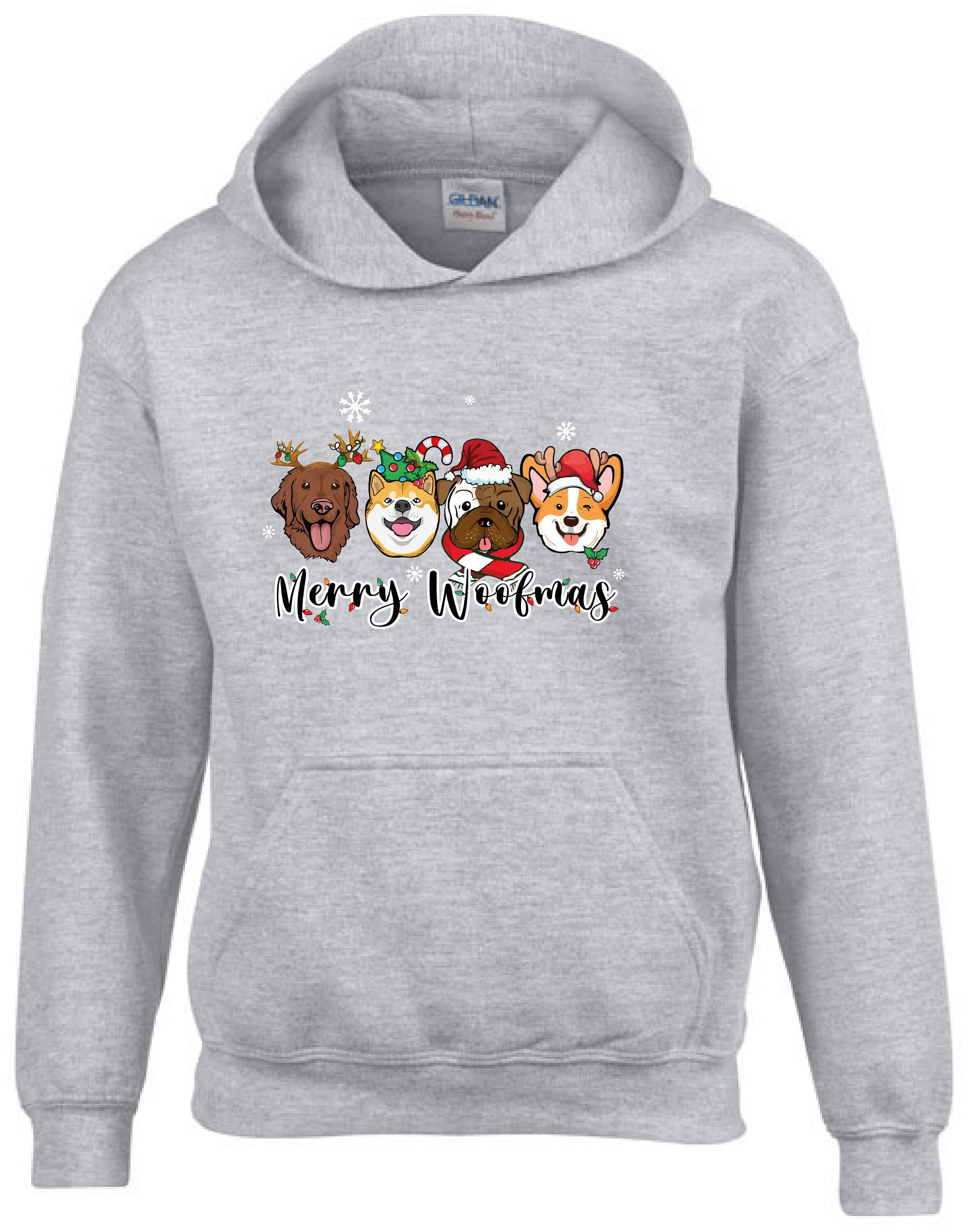 Discover Kids Merry Woofmas Hoodie,Christmas Dog Dad Hoodie