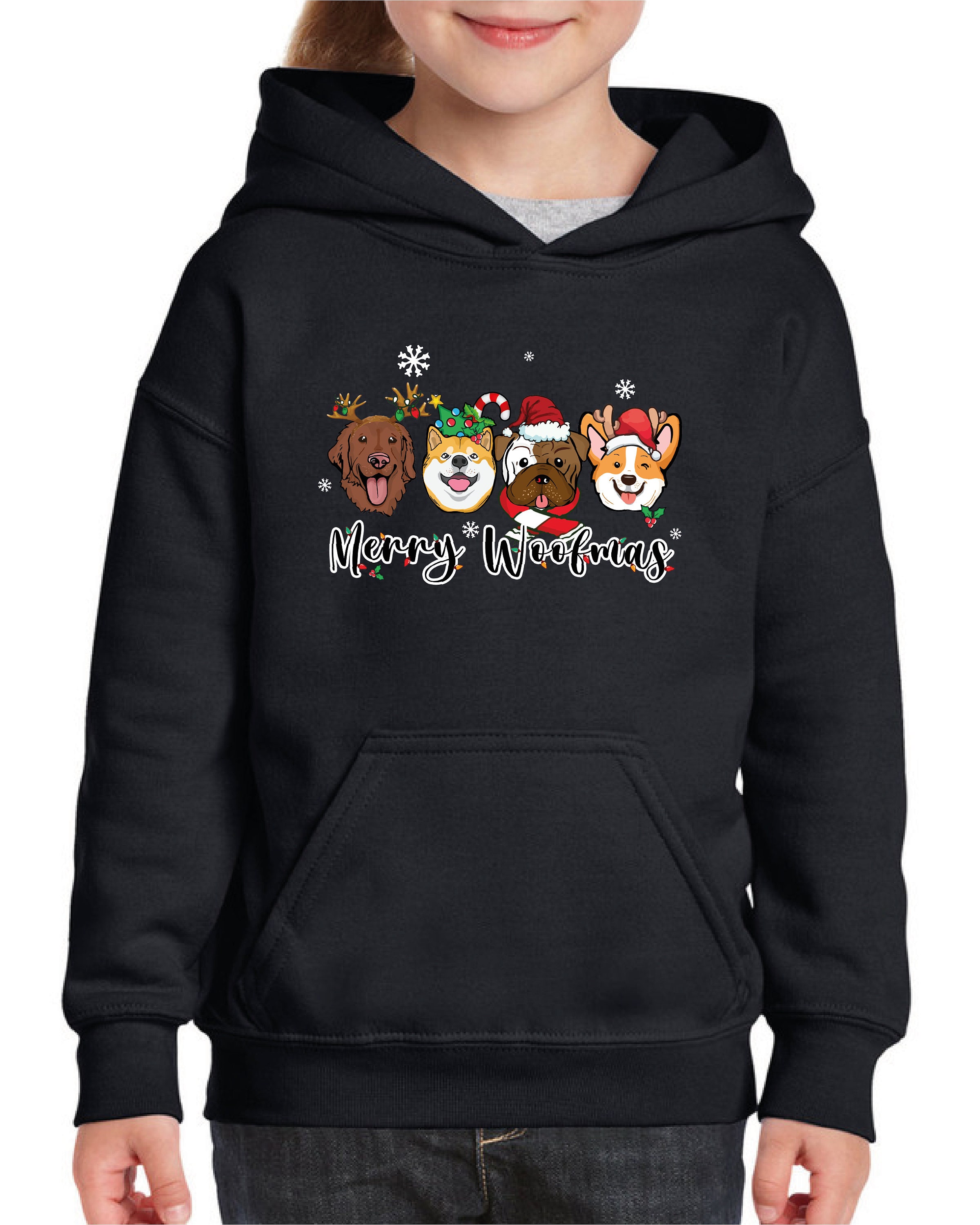 Discover Kids Merry Woofmas Hoodie,Christmas Dog Dad Hoodie