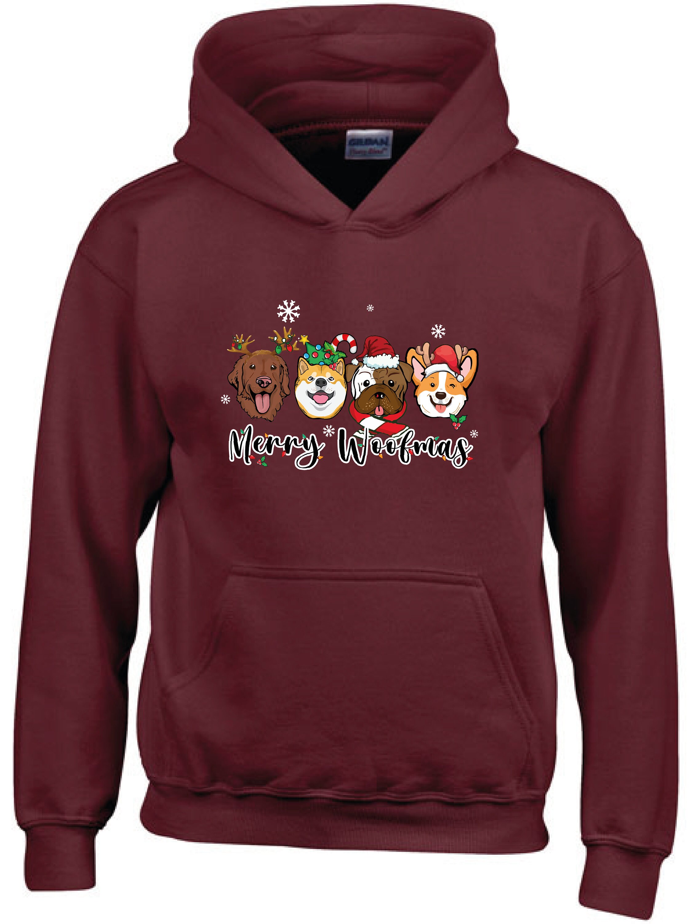 Discover Kids Merry Woofmas Hoodie,Christmas Dog Dad Hoodie