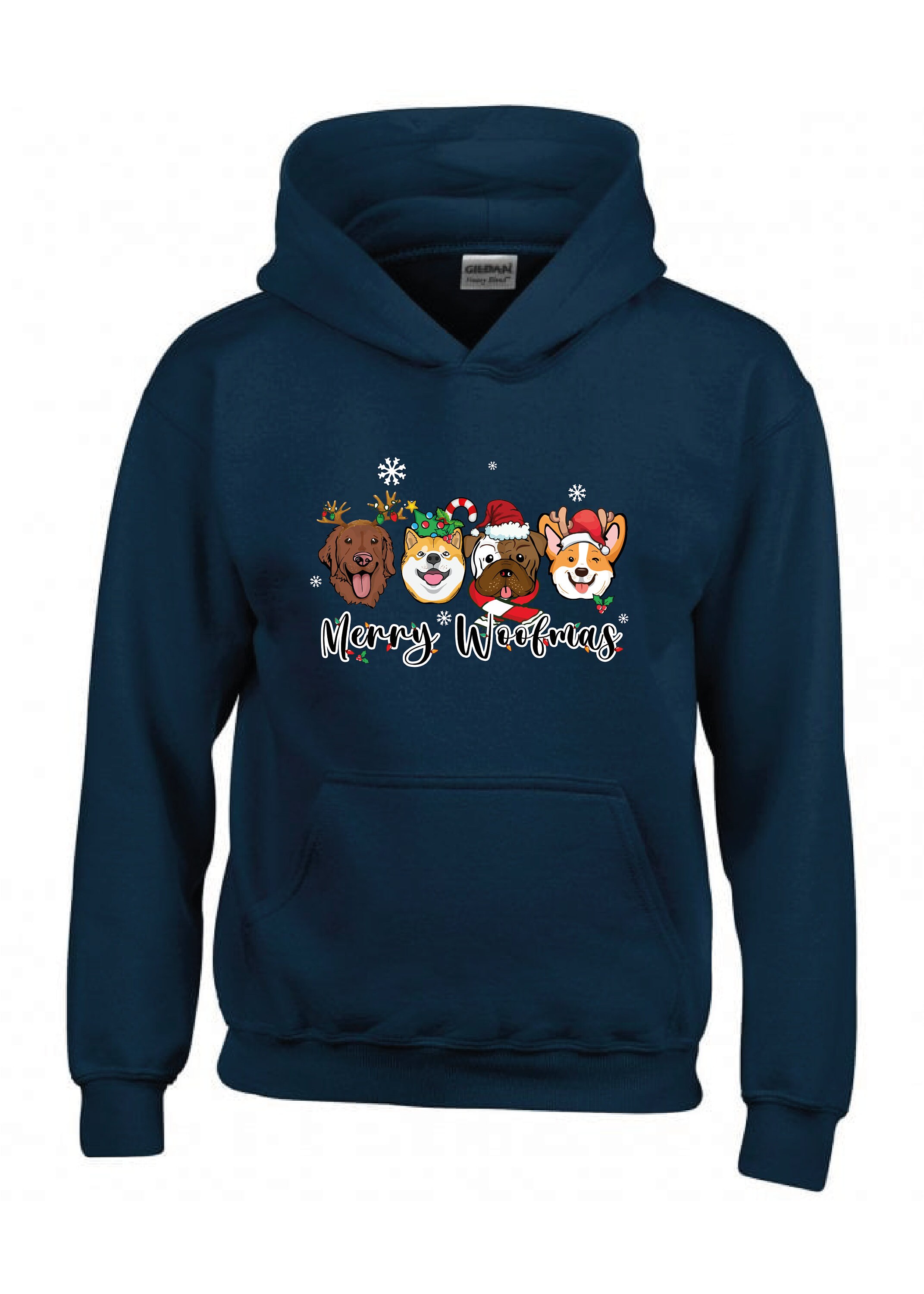 Discover Kids Merry Woofmas Hoodie,Christmas Dog Dad Hoodie