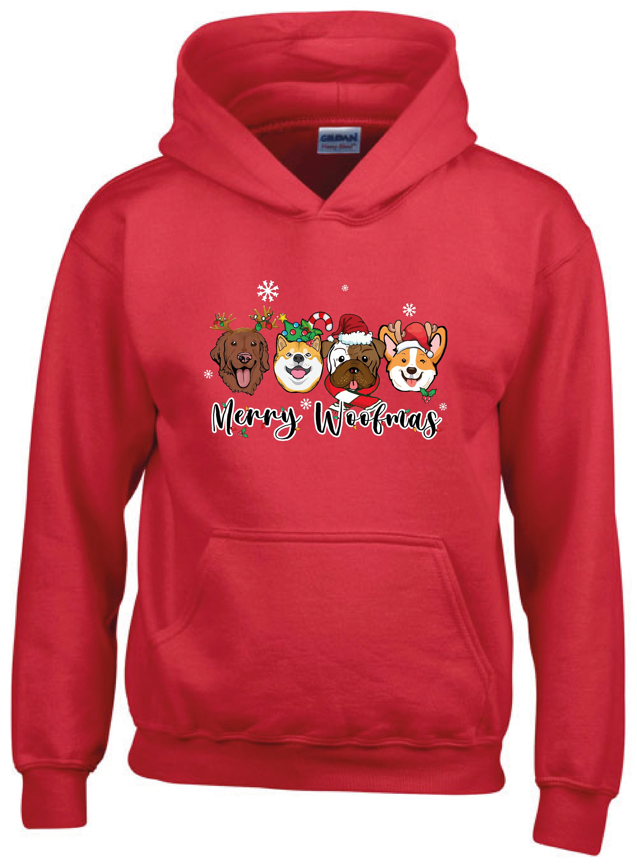 Discover Kids Merry Woofmas Hoodie,Christmas Dog Dad Hoodie