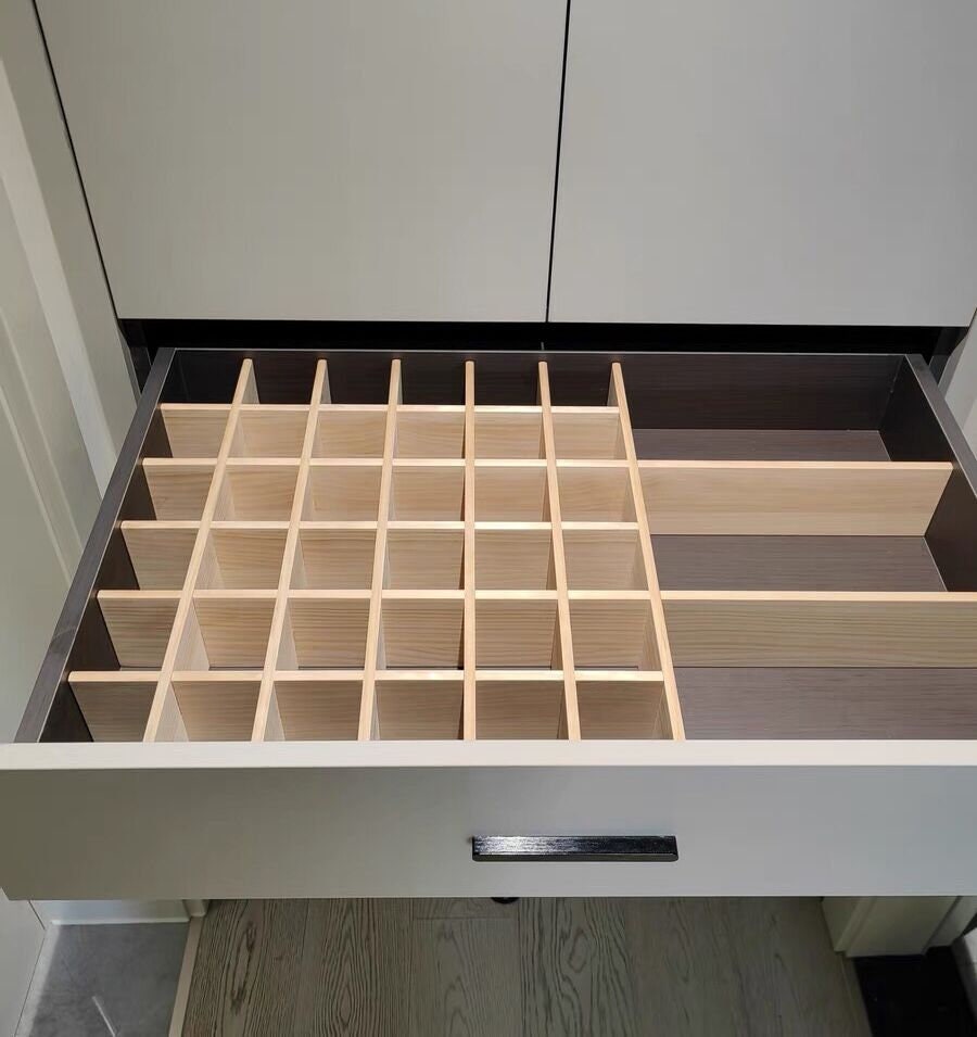 Custom Solid Wood Drawer Divider: Fully Customizable Organizer - Etsy