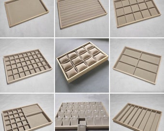 Customizable Wood Jewelry Organizer Tray: Stackable Drawer Insert