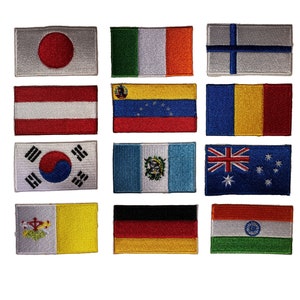 Écusson drapeau, drapeau, broderie de drapeau, écusson drapeau, écusson drapeau de pays, Amérique du Nord, Asie, Europe, fer sur le drapeau, coudre sur l'écusson drapeau image 7