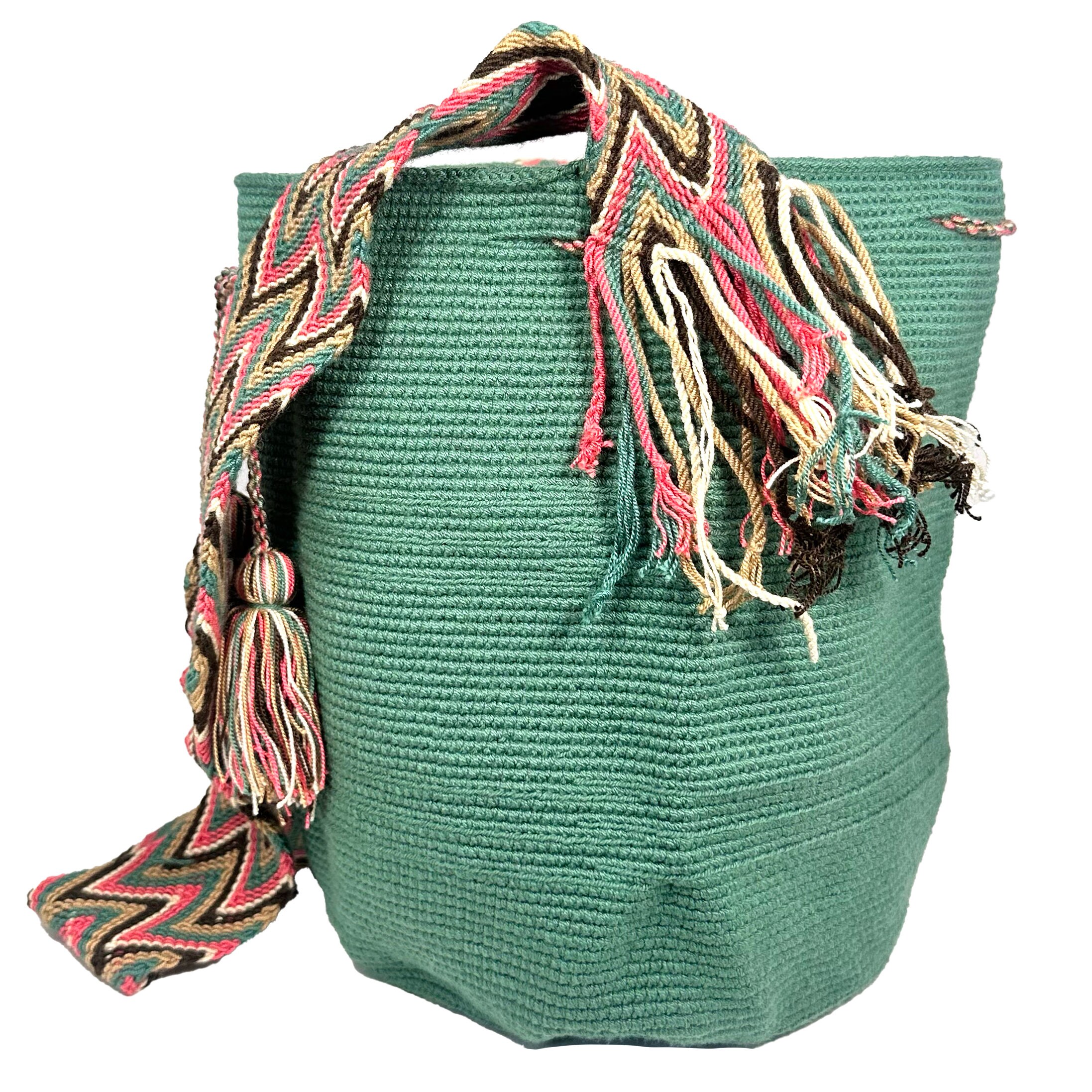 Wayuu Bag Backpack Bucket Shoulder Colombian Green 