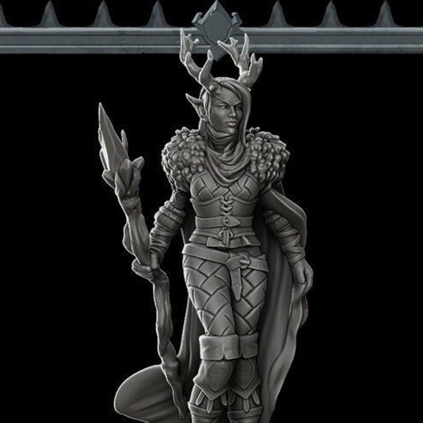 Elf Mage Sorcerer Fey | Miniature 28mm 32mm 75mm Scale | 8K Resin | 3D Printed | Unpainted Tabletop Fantasy RPG Dungeon and Dragons D&D