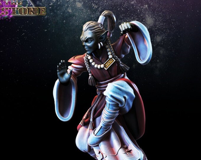 Elf Monk Miniature 28mm 32mm Scale 8K Resin 3D Printed Unpainted ...