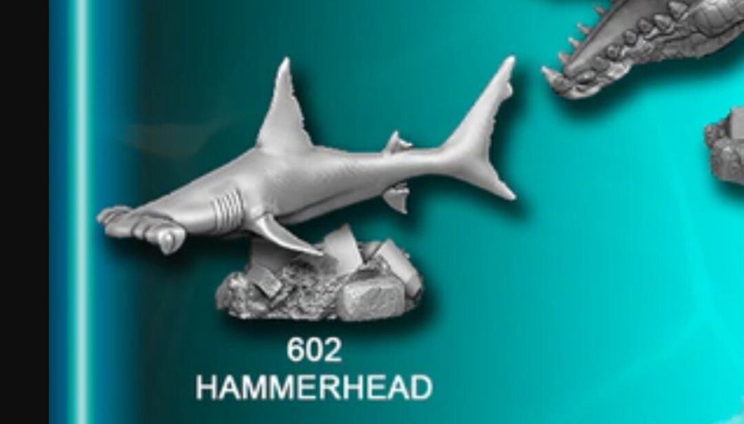 Hammerhead Shark Unpainted Miniature Reaper Bones 5 Etsy