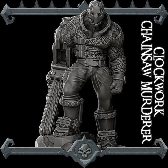 Chainsaw Murderer Miniature 28mm 32mm Scale 8K Resin 3D Etsy