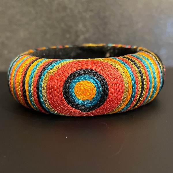 Vintage Multicolored Yarn Bangle