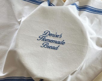 Personalized Sourdough Towel, Custom Sourdough Gift, Embroidered Kitchen Towel, Banneton Cover, Sourdough Starter Name Towel