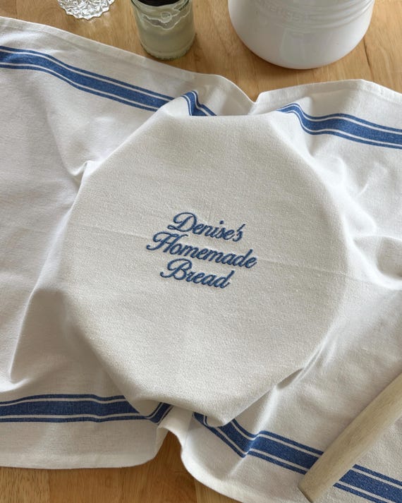 Personalized Sourdough Towel, Custom Sourdough Gift, Embroidered Kitchen Towel, Banneton Cover, Sourdough Starter Name Towel