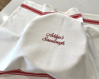 Toalla bordada personalizada para pan de masa madre, fermentación a granel, funda para banneton, regalos de masa madre