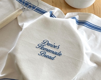 Sourdough Bread Towel, Personalized Sour Dough Gift, Kitchen Gift, Embroidered Name Towel, Bread Making, Banneton Cover, Gifts for Bakers