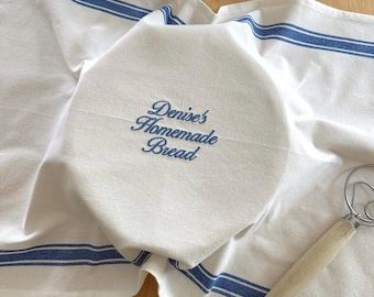 Personalized Sourdough Towel, Custom Sourdough Gift, Embroidered Kitchen Towel, Banneton Cover, Sourdough Starter Name Towel