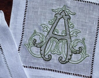 Servilletas de cóctel personalizadas / Servilletas bordadas personalizadas / Monogramadas / Cenas / Diseño de lujo para bodas