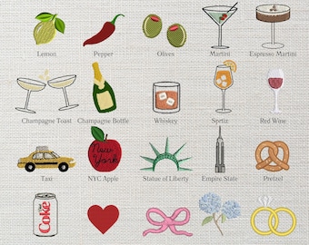 Servilletas de lino bordadas con nombre e icono, regalos personalizados para bodas, compromisos, inauguraciones y anfitriones.