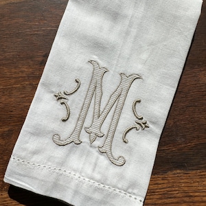 Monogrammed Linen Napkins | Personalized Napkins with Initial | Engagement, Hostess, Luxury Wedding | Threadwell Design Co