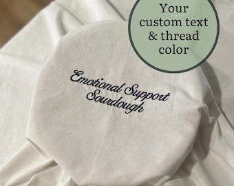 Toalla de tela de saco de harina bordada personalizada extragrande para pan de masa madre, 84 x 96,5 cm, cubierta para fermentación a granel, forro para banneton, regalos para amantes de la masa madre.