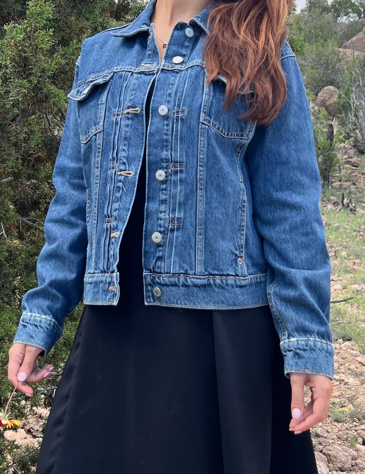 Handappliqued Clamshell Jeans Jacket Etsy