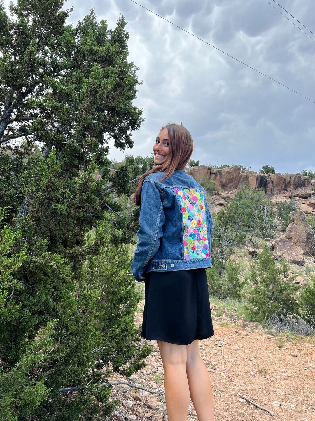 Handappliqued Clamshell Jeans Jacket Etsy