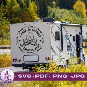 Camping SVG/ Hábito de acampar/ Trabajar