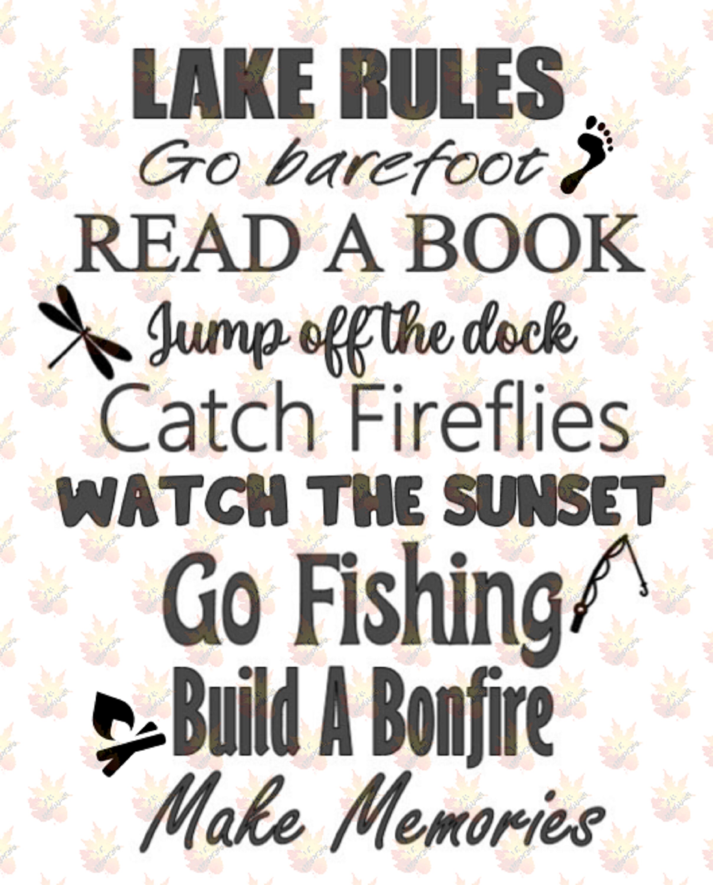 Lake House Rules / Sign / Svg / Home Etsy