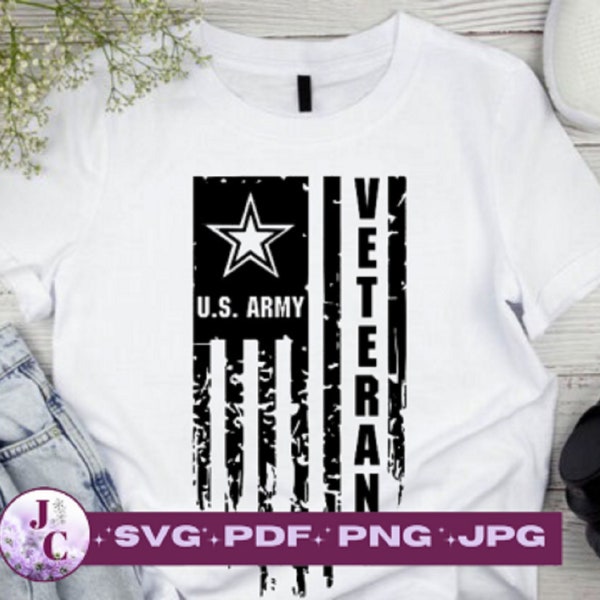Army Veteran Flag SVG / Army/ Destressed Flag SVG/ Veteran