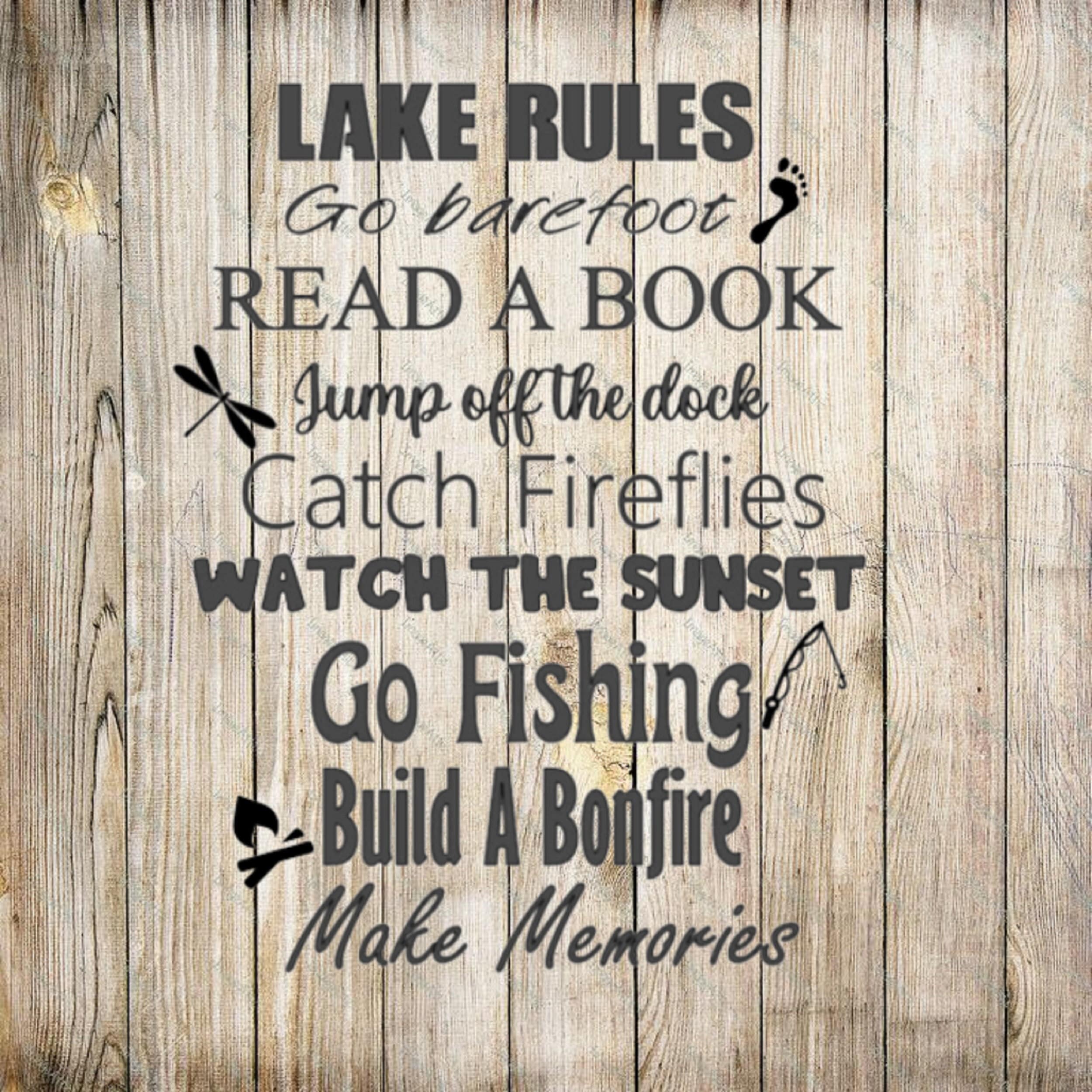 Lake House Rules / Sign / Svg / Home Etsy
