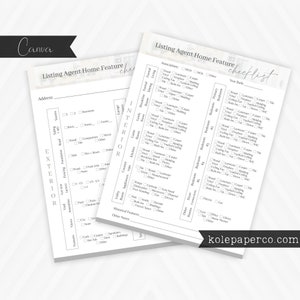 Real Estate Listing Agent Walk-through Checklist | Lead Magnet | Canva Template | Home Feature | Marketing