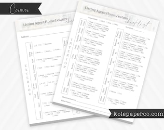 listing presentation kit real estate Real Estate Listing Agent Walk-through Checklist | Lead Magnet | Canva Template | Home Feature | Marketing
