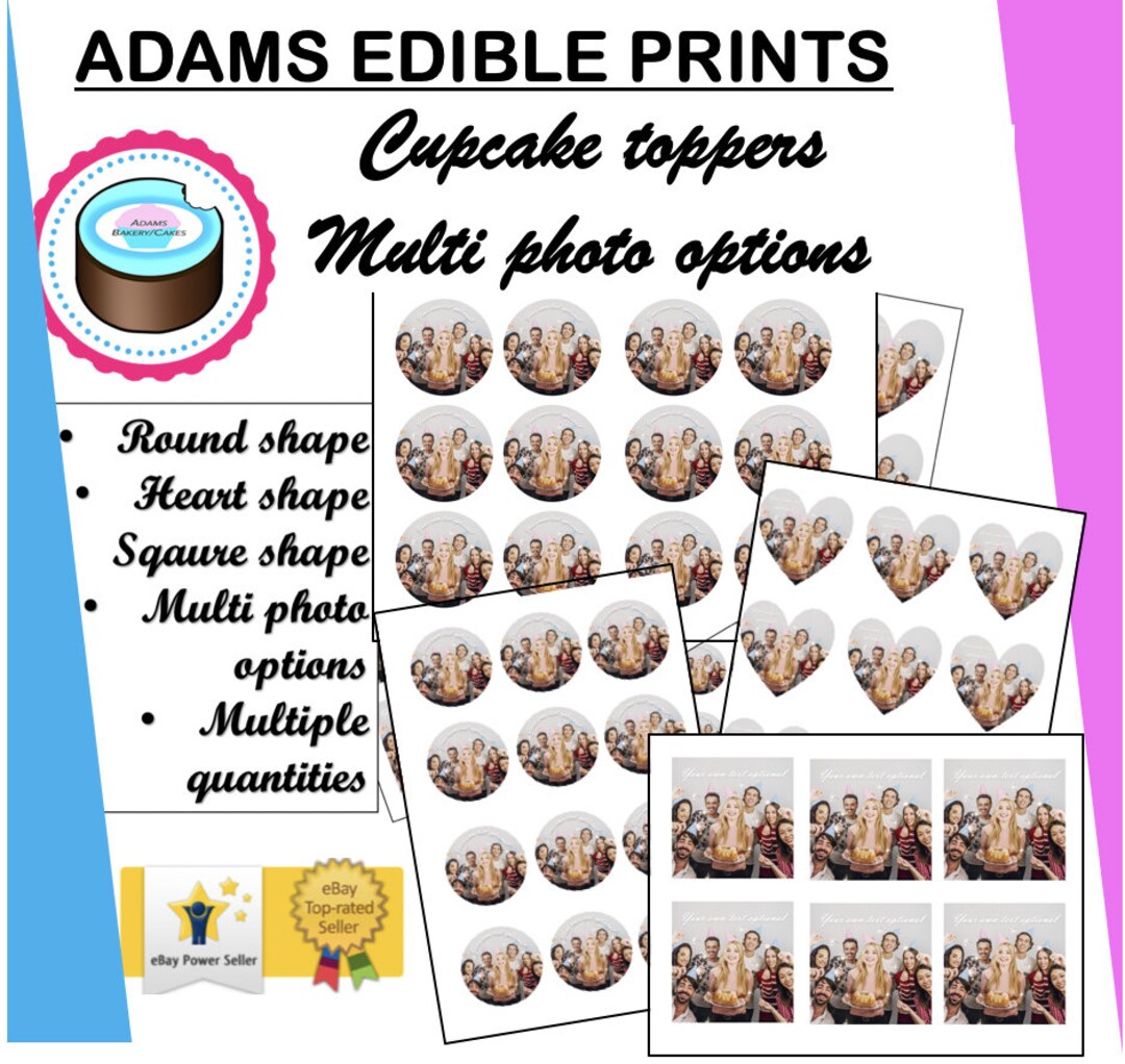 YOUR OWN Edible Photo Cupcake Toppers ANY Personalised Image Icing Or your-own-edible-photo-cupcake-toppers-any-personalised-image-icing-or