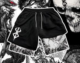 Anime Gym Short, Warrior Gym Shorts, Gym Compression Short, Curse Gym Short, Unisex Gym Shorts,Anime-Inspired Gym Wear, Anime Gift Gym Lover