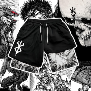 Anime Gym Short, Krieger Gym Shorts, Gym Compression Short, Curse Gym Short, Unisex Gym Shorts, Anime-inspirierte Gym Wear, Anime Geschenk Gym Lover Bild 1