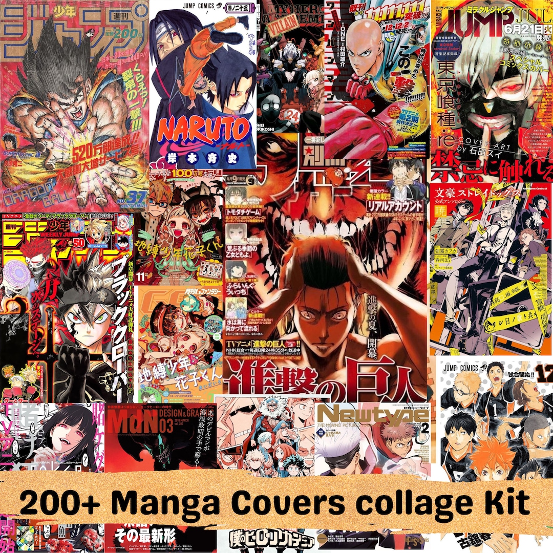 200 Anime Manga Cover Collage Kit Anime Manga Covers Etsy