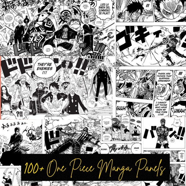 100+ One Piece Manga Panels Collage Kit | One Piece Manga Verkleidungen | Manga Poster | Manga Panels Dekor | Manga Digitaler Download | Wanddekor.