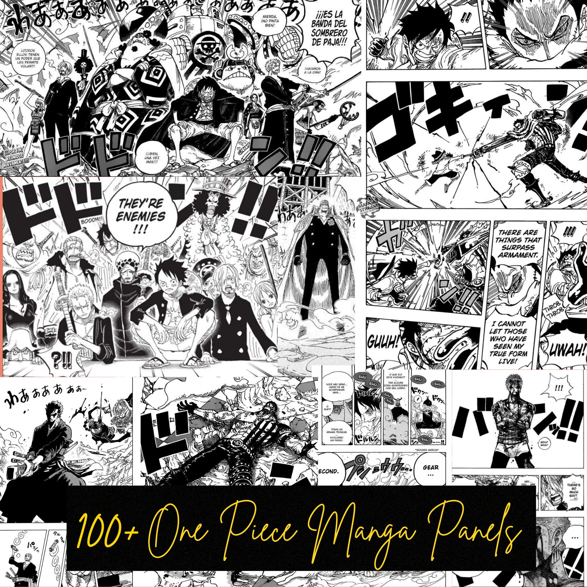 100 One Piece Manga Panels Collage Kit One Piece Manga -  Portugal