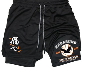 Short de sport anime, short de sport guerrier, short de compression de sport, short de sport Curse, short de sport unisexe, vêtements de sport inspirés des anime, cadeau anime amateur de sport