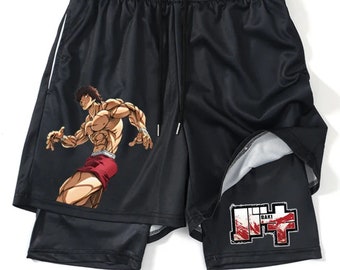 Short de sport anime, short de sport guerrier, short de compression de sport, short de sport Curse, short de sport unisexe, vêtements de sport inspirés des anime, cadeau anime amateur de sport