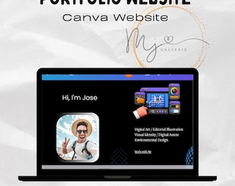 Sjabloon Canva Portfolio-website: portfolio grafisch ontwerper (digitale download)